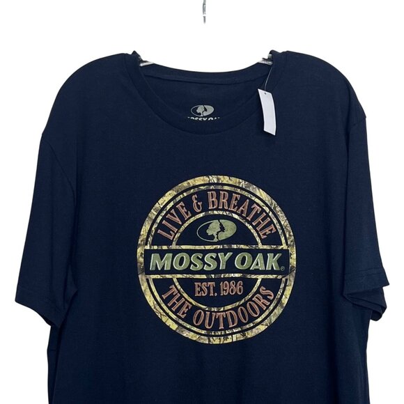 Mossy Oak Graphic Tshirt Mens Large Blue Live & Breathe The Outdoors New - Picture 3 of 7